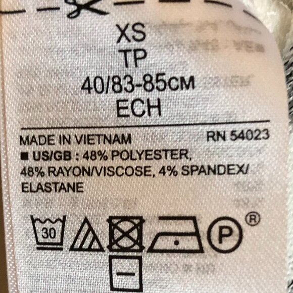 Banana Republic Hoodie Stripe Sweatshirt Kangaroo Pocket White & Grey Pullover - Picture 13 of 15